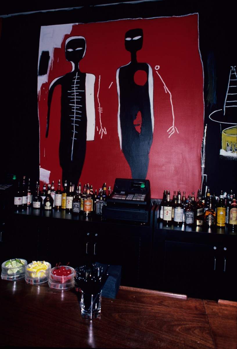 Basquiat Painting Behind the Bar at the Palladium, NY 1985